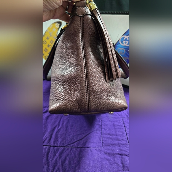 Gucci Soho Metallic Purple Leather Women's Shoulder/Crossbody Bag - Picture 3 of 12